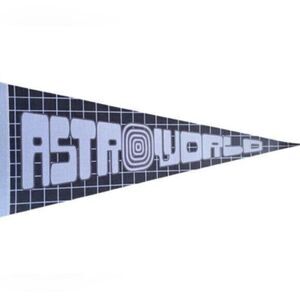 NWOT - Travis Scott 2021 ASTROWORLD Tour Pennant Flag- 24” Black/Blue Gray Flag